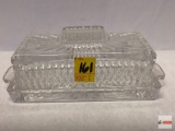 Crystal - Princess House Lead Crystal made W. Germany, covered butter dish, 3