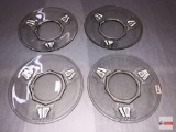 Glassware - 4 plates, clear, pear motif