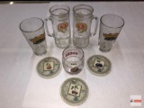 Bar ware - Beer glasses, SF Beer mugs, SF glass, 3 cold stone coasters