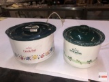 2 Rival Crock-pots - 1 stoneware cooker, 1 stoneware Little dipper