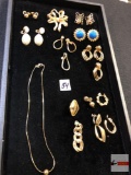 Jewelry - Brooches, earrings, necklace, some marked Monet