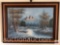 Artwork - Print, winter landscape by Herman, wood framed, 43.5