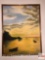 Artwork - Sunset scene by M. Honda, framed, 19