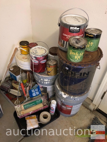 Garage - misc. paint and painting supplies