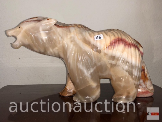 Marble Bear figure, 15"wx8"hx4.5"d