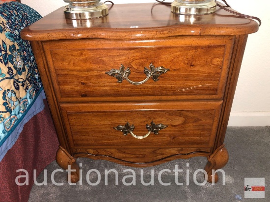Furniture - Nightstand, matches dresser Lot 25 and other nightstand Lot 27, 2 drawer, 24"wx15"dx23"h