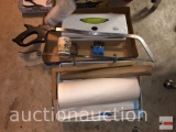 Meat saw, butcher paper w/dispenser, meat thermometer, one touch sealing system