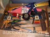 Tools - Sledge hammer, level, saw, screwdrivers, caulking, tape measure etc.