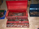 Tools - socket wrenches and sockets in red metal tool box with tray