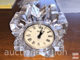 Clock - Mikasa Crystal dresser clock, Roman numerals, quartz, 4.5