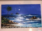 Artwork - Original signed painting on tile, Puerto Vallarta, Mexico 2008