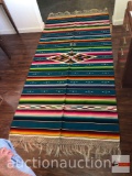 Rug - Southwestern motif with fringe, colorful, 102