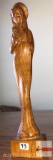 Statue - wooden carved Mother Mary w/Christ child, 13