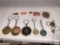 Key chains - 6 Military tokens plus mechanical pencil, coin, pin