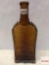 Bottle - Advertising vintage brown Q-ban Hair tonic bottle, raised letters,