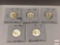 Coins - 5 Quarters, 2000 State quarters, gold & silver plated, NH, SC, MD, VA, MA