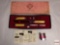 Vintage Sheffield carving set in box with carving instructions, bakelite handles