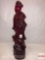 Statue - Lg. red resin Asian statue