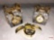 Clocks - 2 Timex mini clocks in crystal & Pendant Lady Bug watch, 17 jewels Mina De Luxe