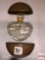 Vintage Mary Dunhill travel glass perfume bottle with glass stopper in brass case