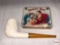Smoking Collectibles - Meerschaum pipe w/bakelite tip & Sonny Boy tin