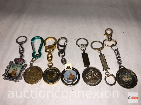 Key chains - 7 misc. medallion styled