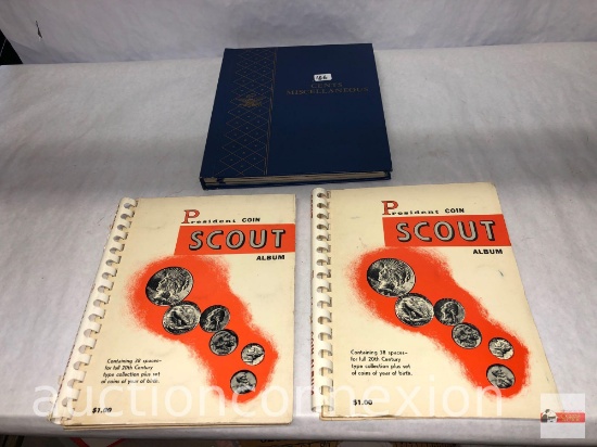 Coins - 2 President Coin set Scout Albums w/ coins & cents Misc. w/coins
