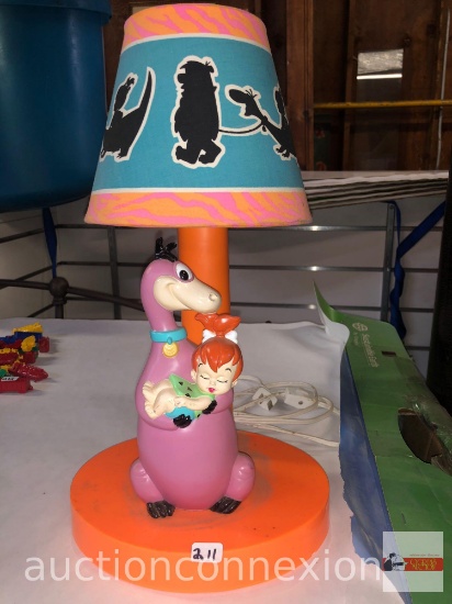 Lamp - Child's Flintstones character light, Pebbles and Dino by Happiness Express