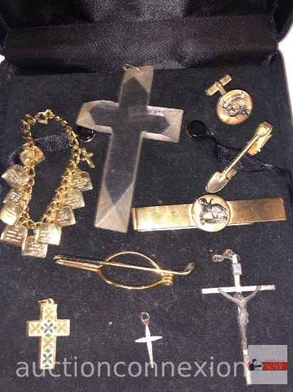 Jewelry - Religious, cross pendants, pins, bracelet etc.