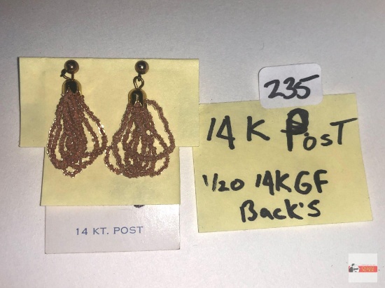 Jewelry - earrings, 14k post back, 1/20 14k gold filled backs