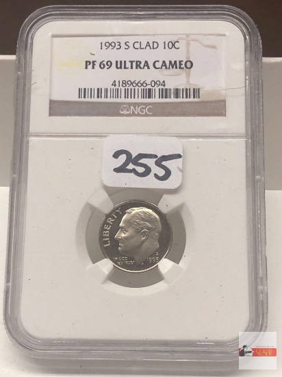 Coins - 1993s Clad 10C PF 69 Ultra Cameo graded coin