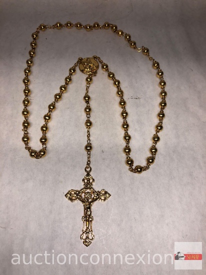 Religious - Rosary, golden beads and crucifix