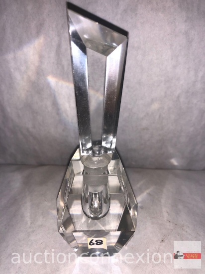 Crystal perfume bottle with ground stopper