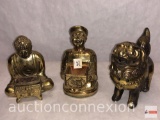 Incense burners - 3 Asian figural metal incense burners