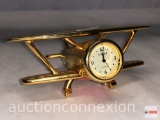Clock - miniature Timex airplane desk decor clock