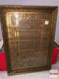 Artwork - If For Girls by J.P. McEvoy, vintage framed litho, a Buzza Motto, Ernest Clegg