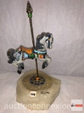 Collectible - Carousel horse, marble base, signed Ron 1986