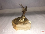 Collectible - Swordfish, marble base, signed Ron 1979
