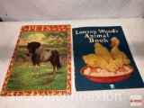 Books - 2 vintage Children's - 1936 Lawson Wood's Animal Book and 1939 Pets by Victor G Becker