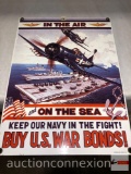 Sign - porcelain over metal embossed sign, In the Air and on the Sea Keep our Navy in the Fight, Buy