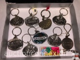 Collectibles - 9 metal medallion key rings