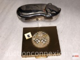 Compacts - Cat lipstick holder and mirrored compact