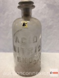 Bottle - vintage Acid Nitrate HNO3 bottle with lid