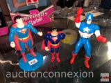 Toys - 3 Action figures - 1988 Superman DC comics, 1987 Burger King, 1984 Marvel Captain America