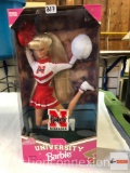 Toys - 1996 Cheerleader, University Barbie, Nebraska, orig. package