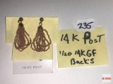 Jewelry - earrings, 14k post back, 1/20 14k gold filled backs