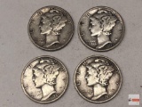 Coins - 4 Mercury Dimes, 1945s