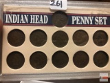 Coins - Indian Head Penny Set, 11 coins, 1900, 1901, 1902, 1903, 1904, 1905, 1906, 1907, 1908, 1909