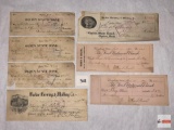 Ephemera - vintage late 1800's Utah checks, Becker Brewing & Malting