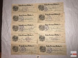 Ephemera - 10 vintage 1912-1913 Utah, Ogden State Bank Checks, Becker Brewing & Malting Co.
